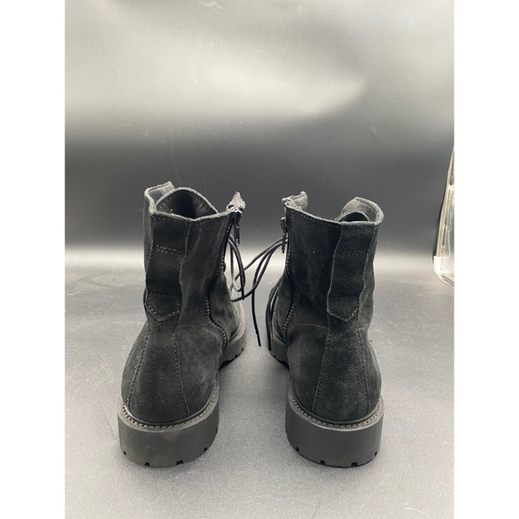 Zara Man Black Suede‎ Lace Up Side Zip Combat Boots Lug Sole Size 43 Mens 10 main image 9